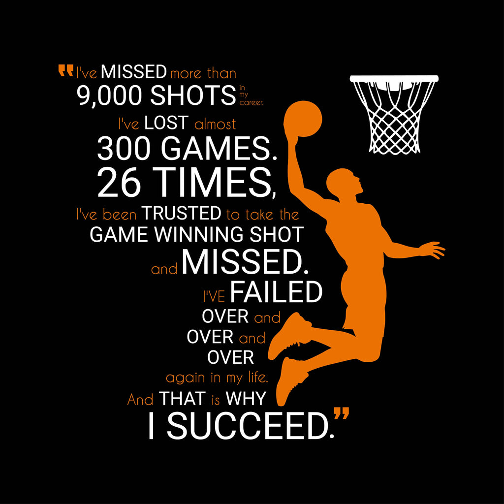 Redunk basketball T-shirt featuring "I've Missed More Than 9000 Shots In My Career" quote, casual fit and graphic design.