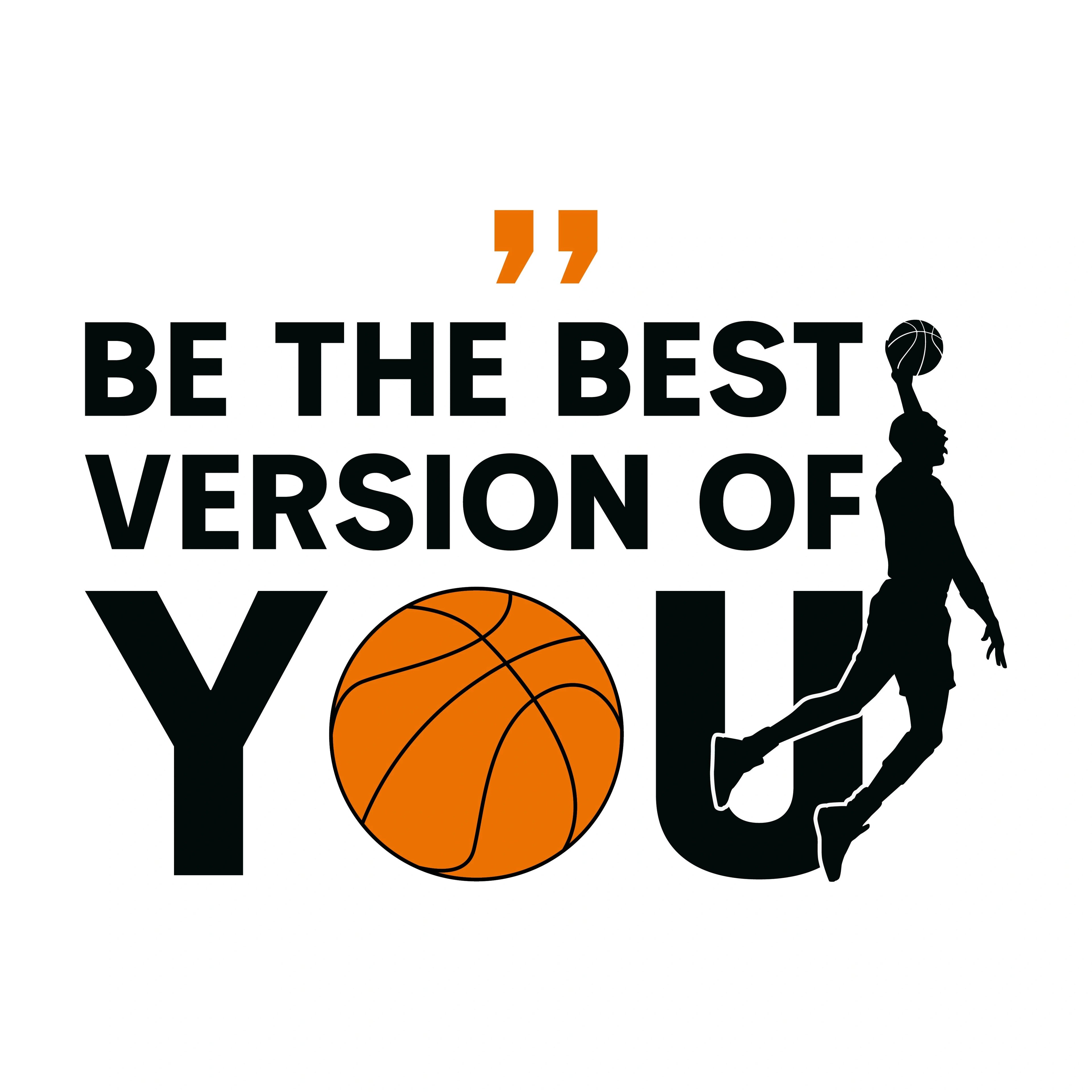 Redunk basketball quote T-shirt featuring motivational "Be The Best Version Of You" design, casual fit, soft fabric, ideal for sports fans.