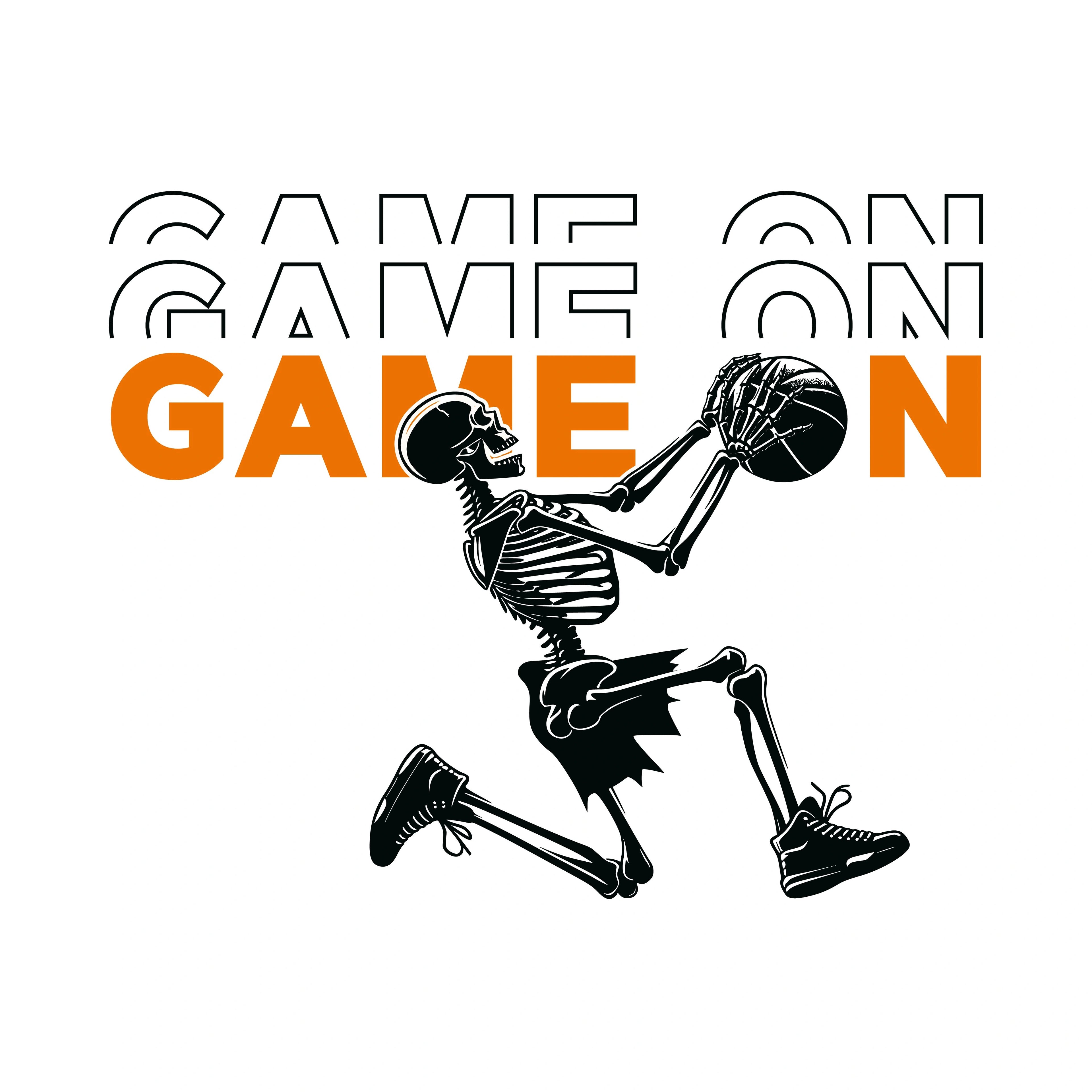 Redunk Game On Basketball Skeleton T-Shirt featuring a skeleton playing basketball, casual and stylish graphic tee.