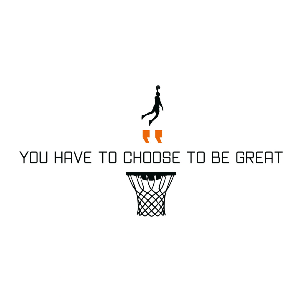 Redunk You Have To Choose To Be Great basketball T-shirt featuring motivational graphic design on a casual black T-shirt.