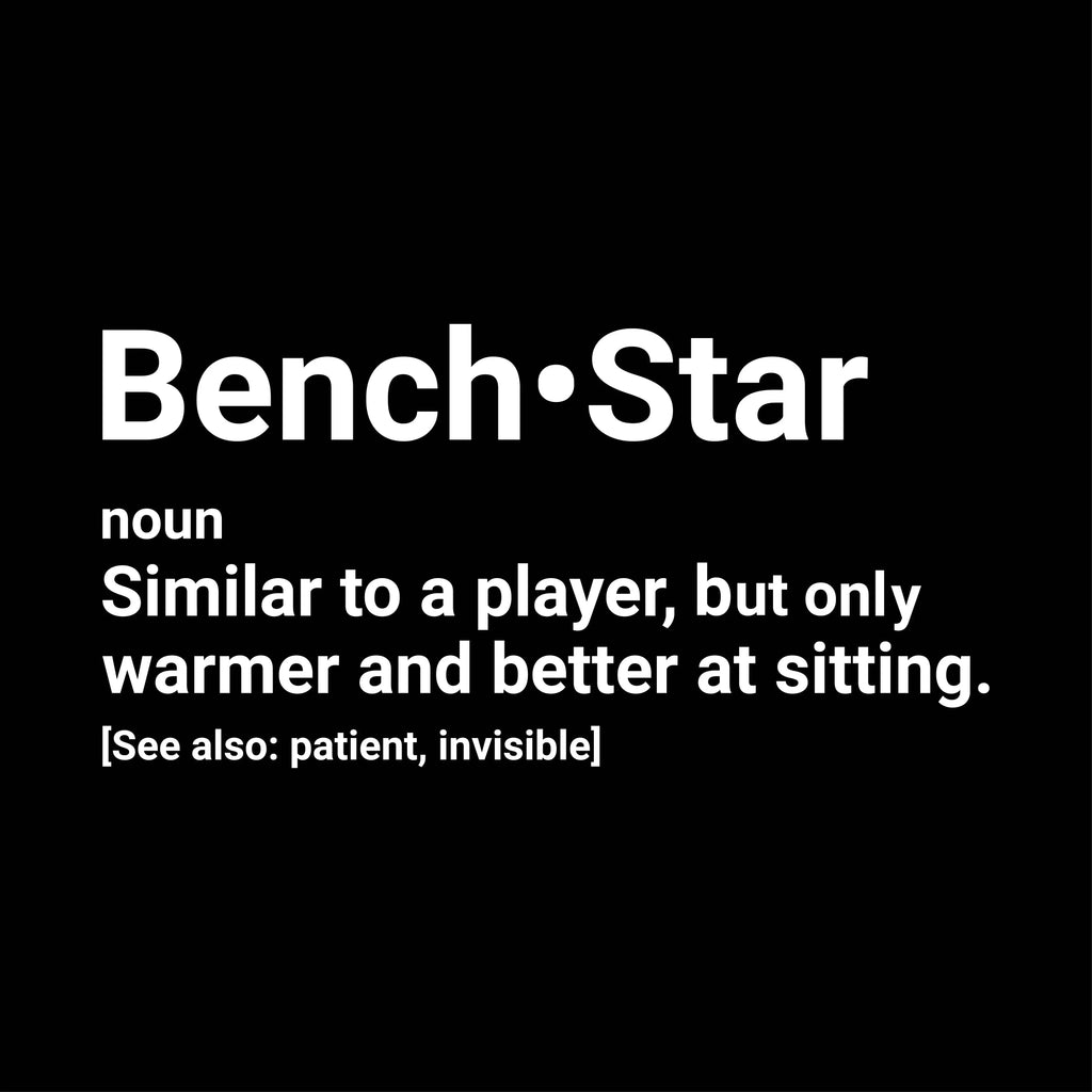 Redunk Bench Star Definition funny basketball player T-shirt featuring a humorous basketball graphic on a casual T-shirt.