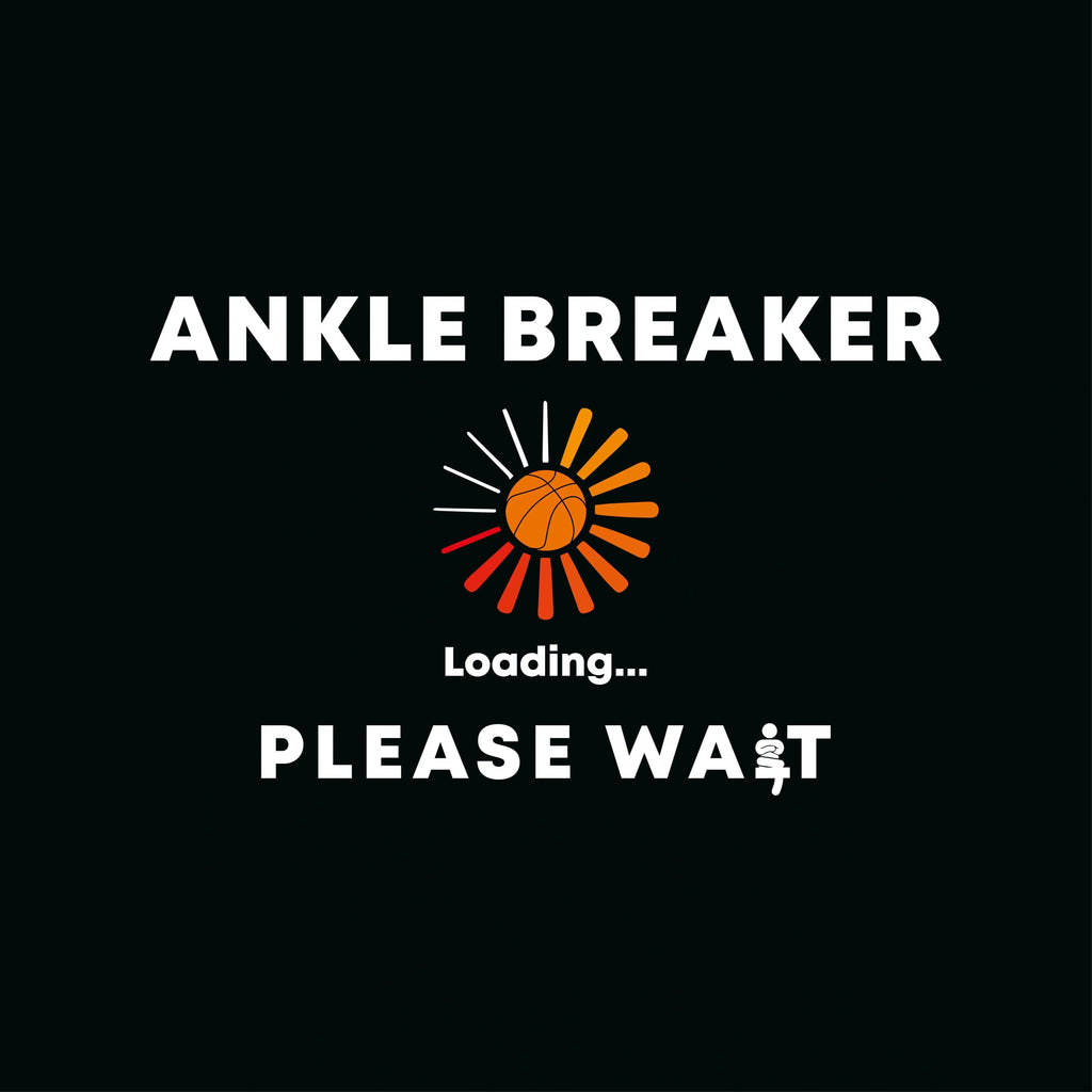 Redunk Ankle Breaker basketball T-shirt featuring a funny "Loading Please Wait" graphic on a casual tee.