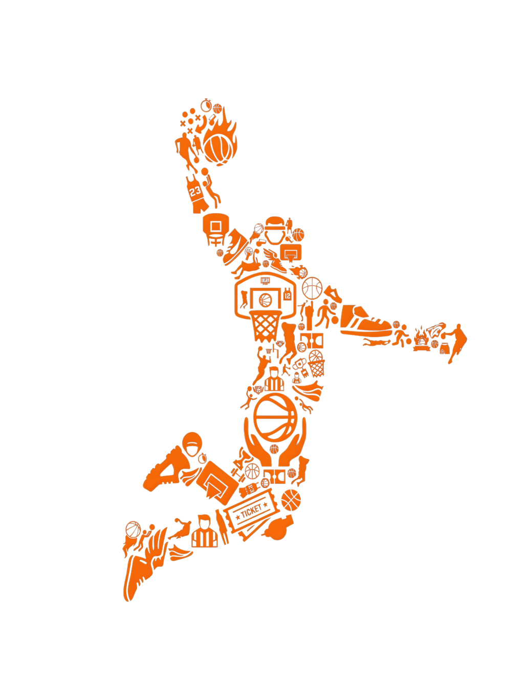 Orange hoops player T-shirt by Redunk featuring a basketball element design on a casual T-shirt.