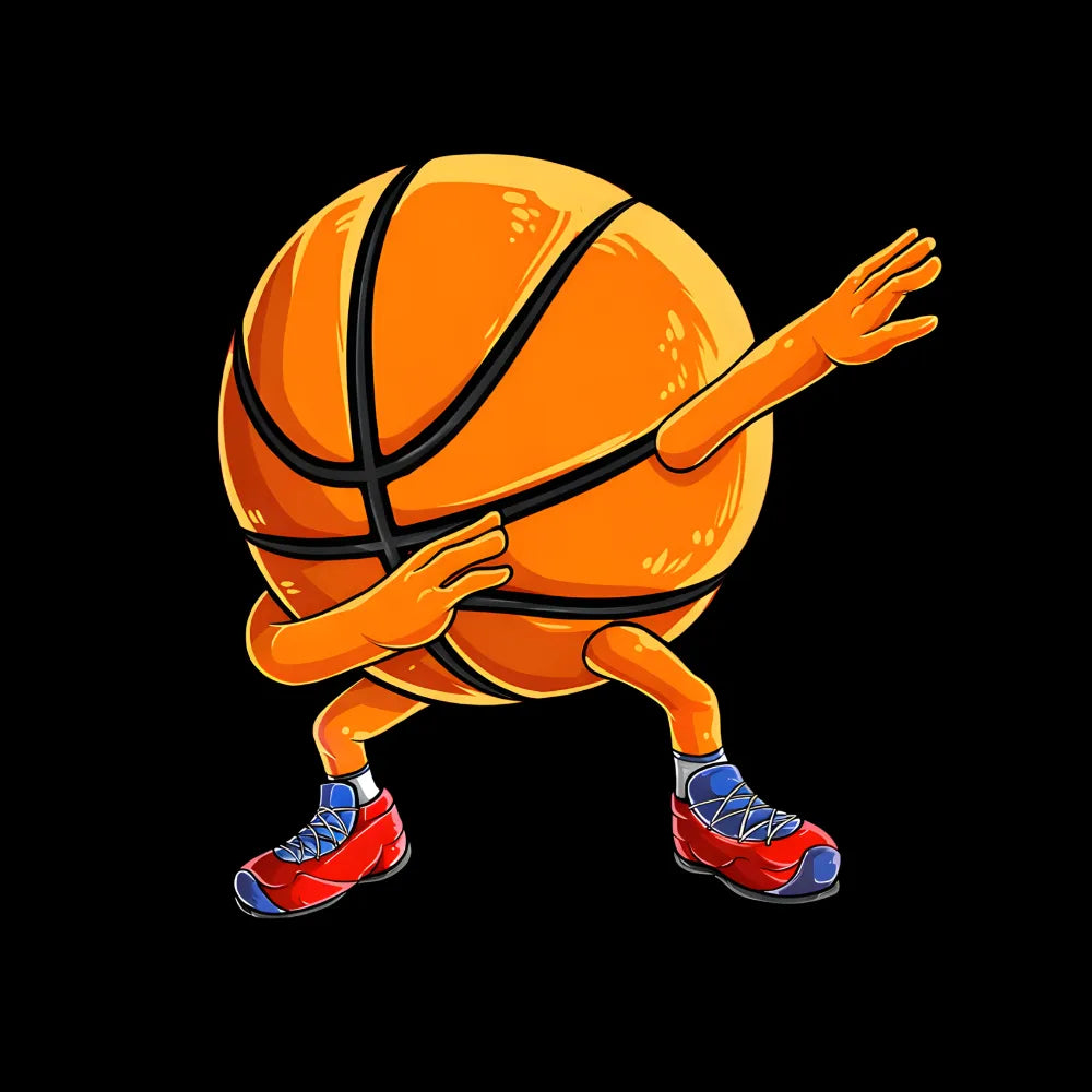 Dabbing Basketball Cartoon Character T-Shirt