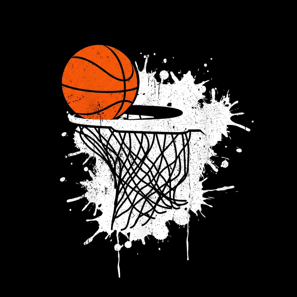 Splatter Effect Basketball Rim Streetwear T-Shirt