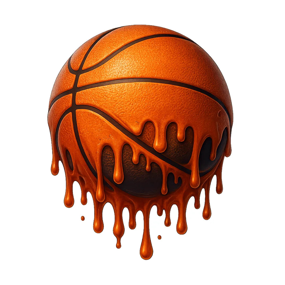 Dripping Paint Basketball Ball Graphic T-Shirt