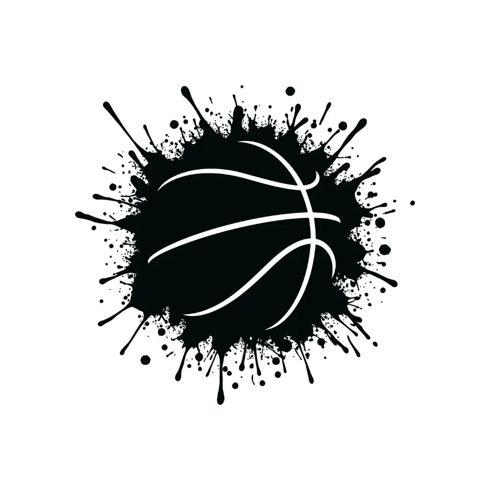 Grunge Splatter Basketball Graphic T-Shirt