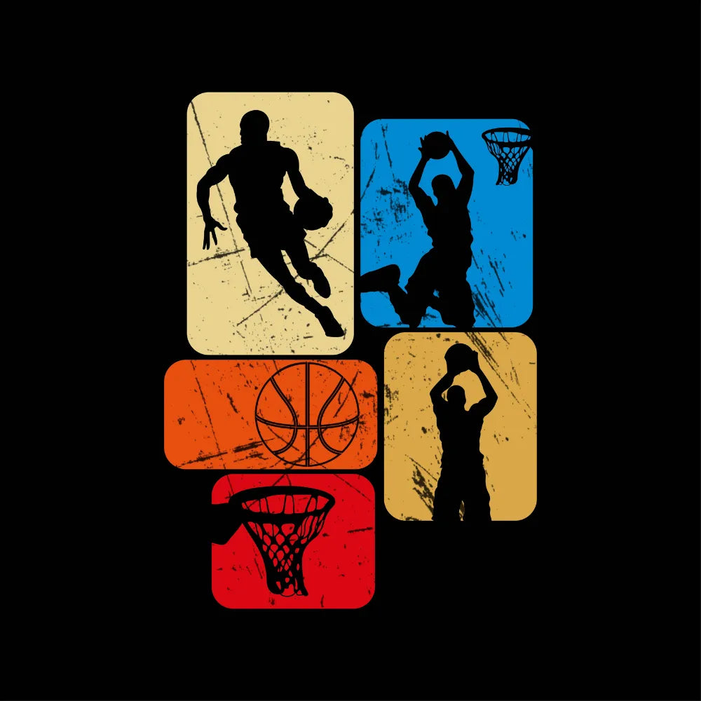 Retro Vintage Basketball Collage Element T-Shirt