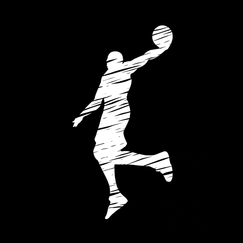 Redunk Scratch Effect Basketball Player Motion T-Shirt featuring dynamic sports-inspired graphic on a casual tee.