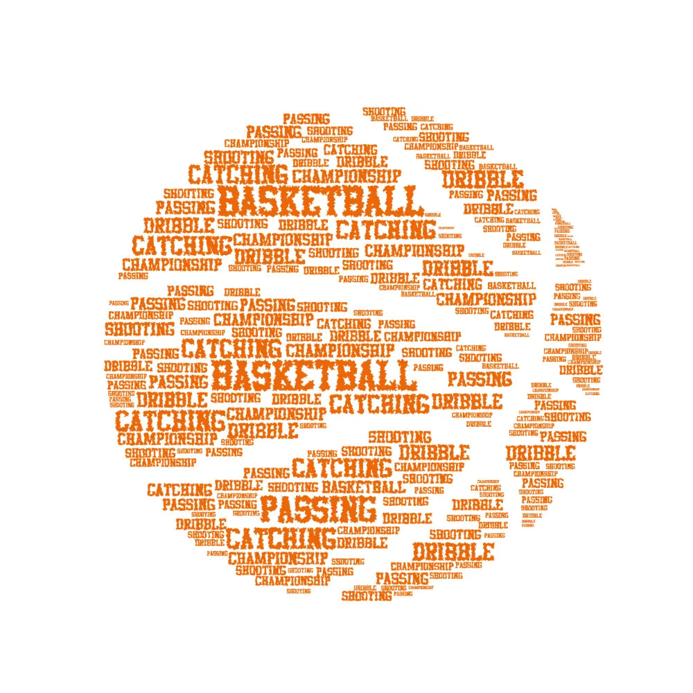 Basketball Typography Word Cloud T-Shirt