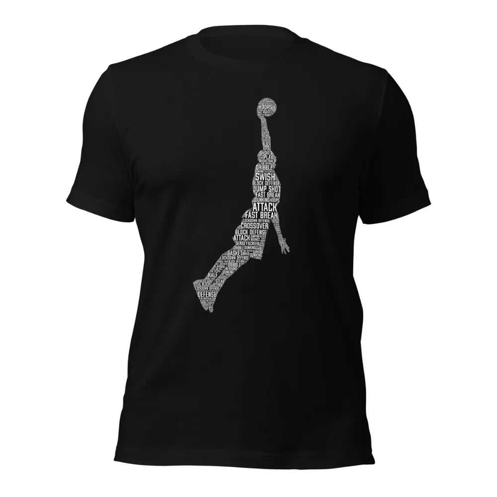 Basketball Player Word Cloud Graphic T-Shirt