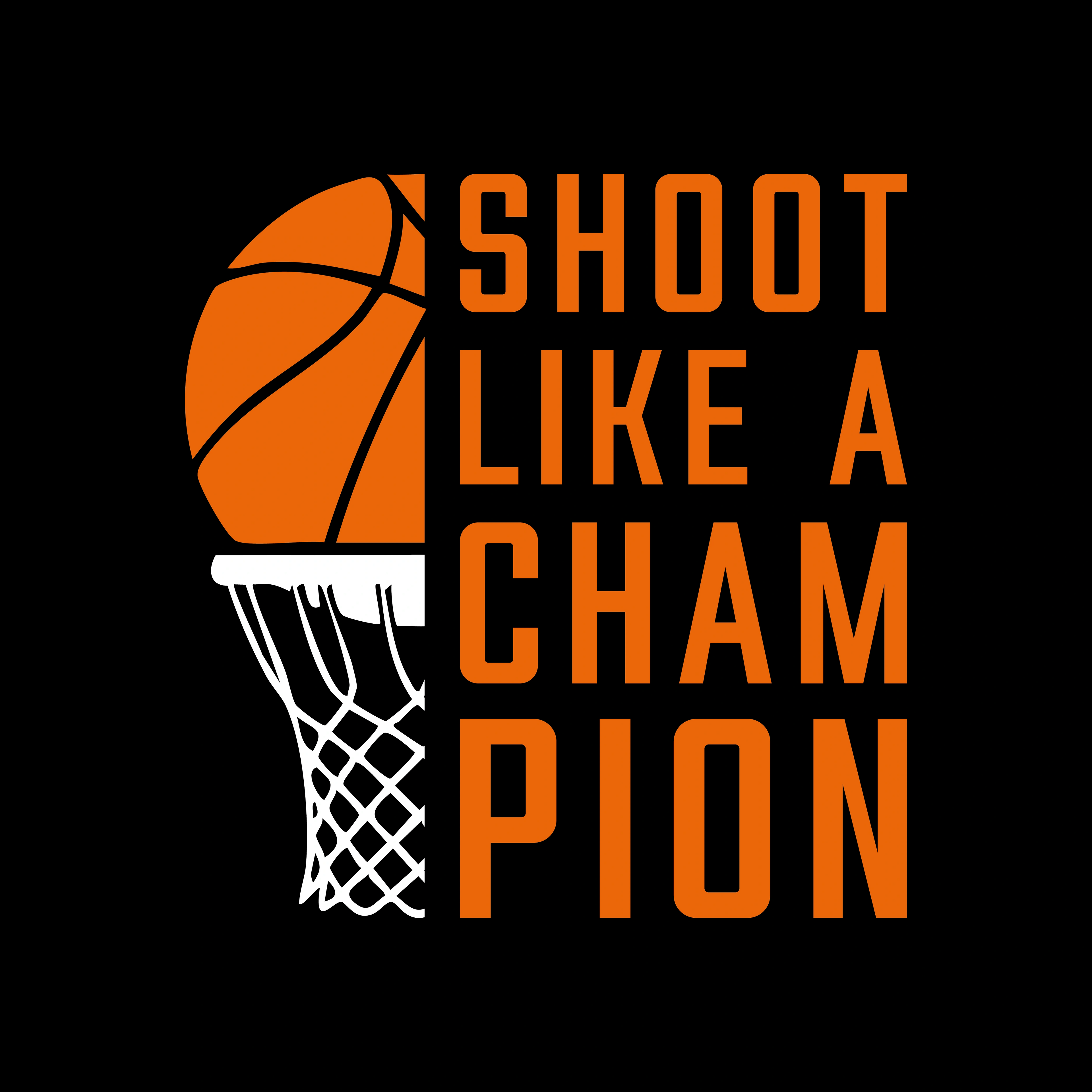 Redunk Shoot Like A Champion basketball T-shirt displayed on a plain background, showcasing the sporty design and comfortable fit.