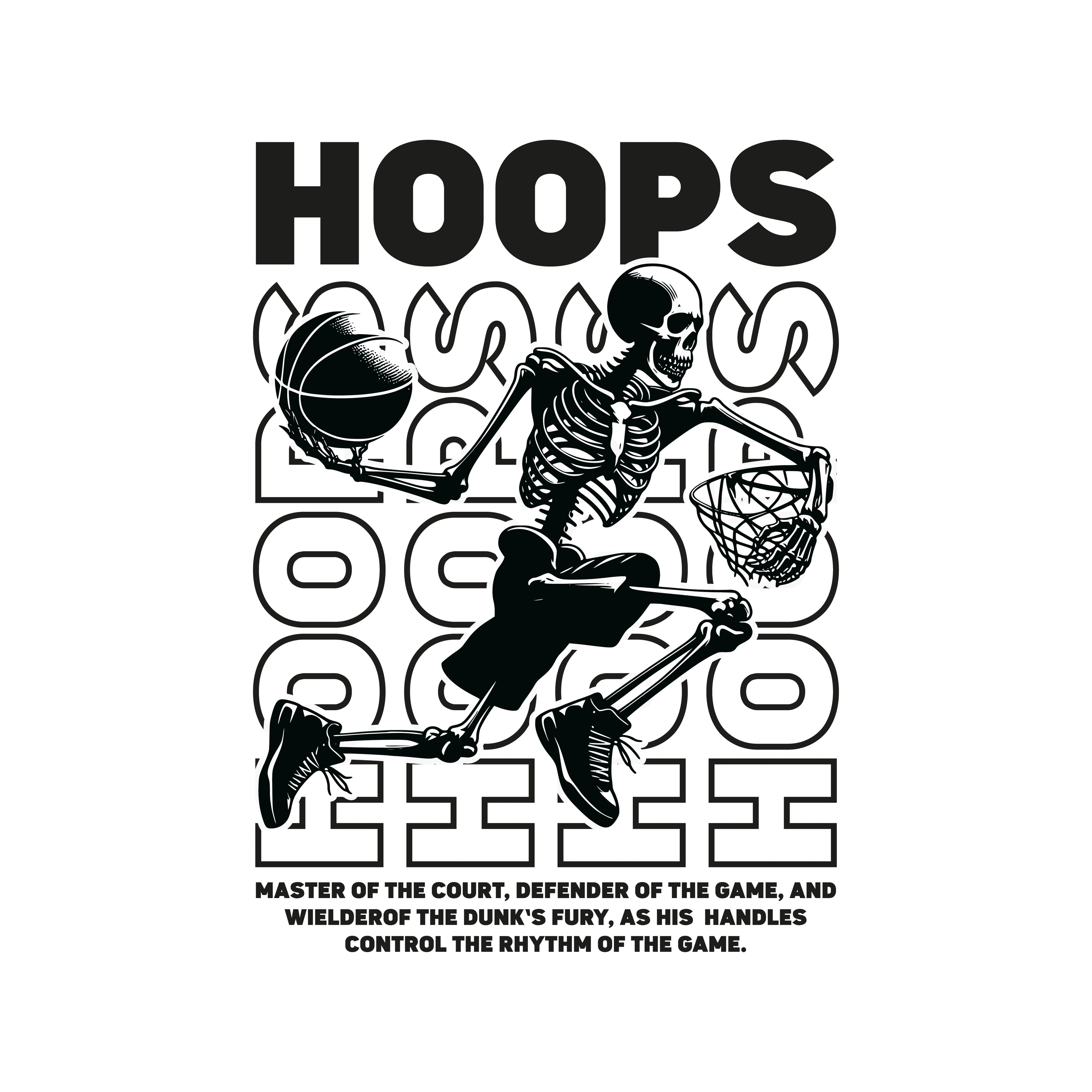 Redunk Skeleton Hoops Master Basketball T-shirt featuring a graphic print of a skeleton playing basketball.