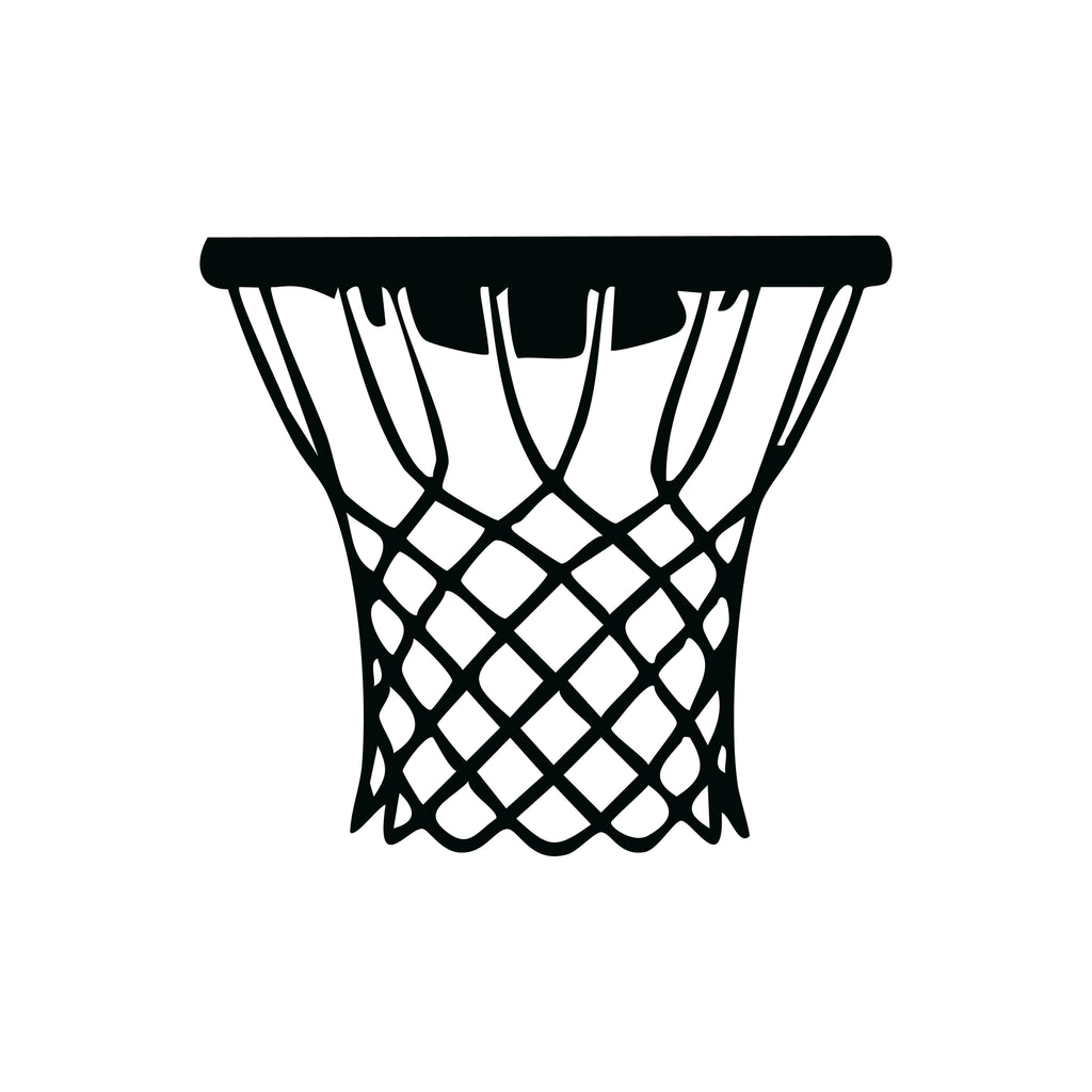 Black basketball net graphic T-shirt by Redunk featuring a bold basketball net design on the front.