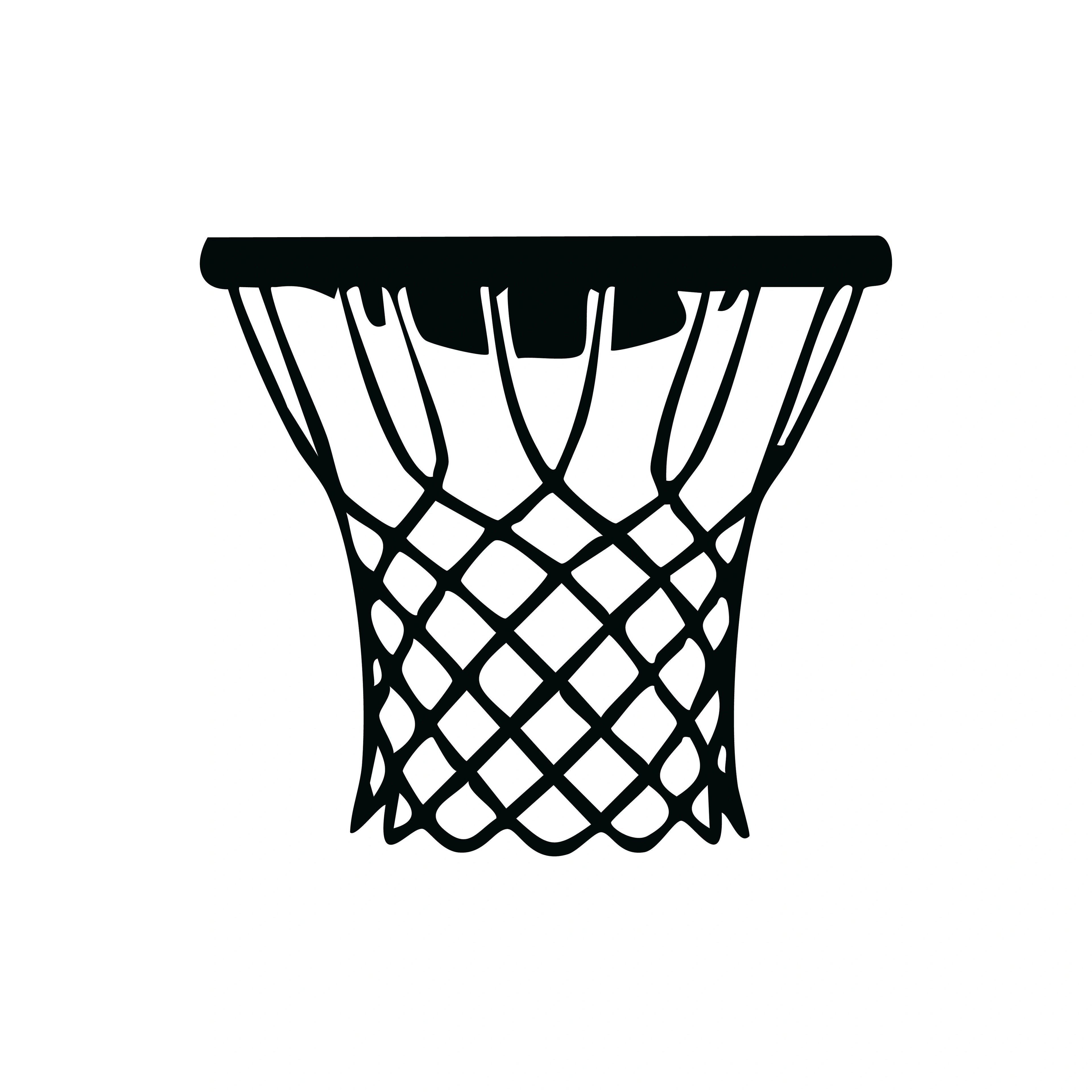 Black basketball net graphic T-shirt by Redunk featuring a bold basketball net design on the front.