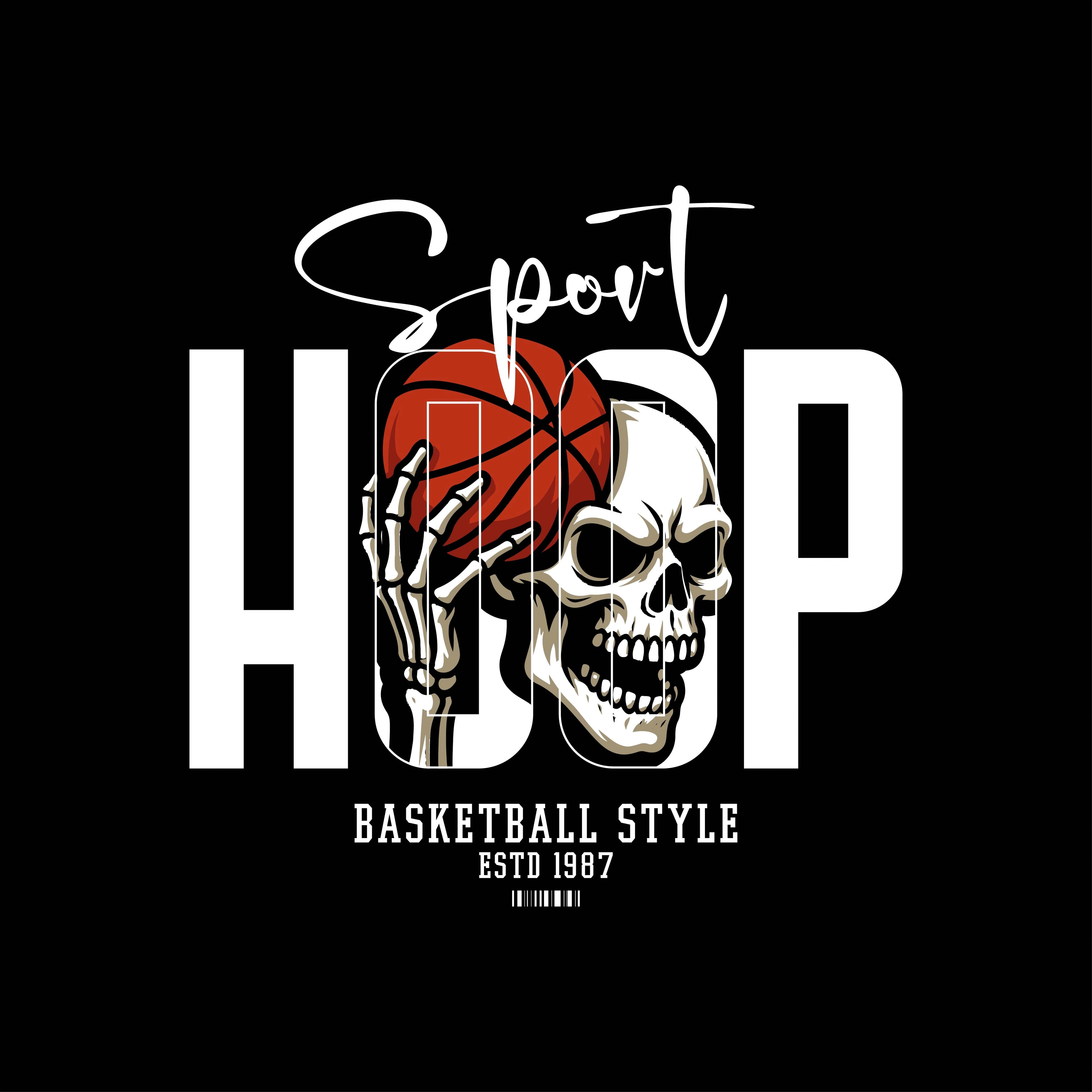 Redunk Hoop Culture Skeleton Basketball T-Shirt featuring a skeleton and basketball graphic on a casual black T-shirt.