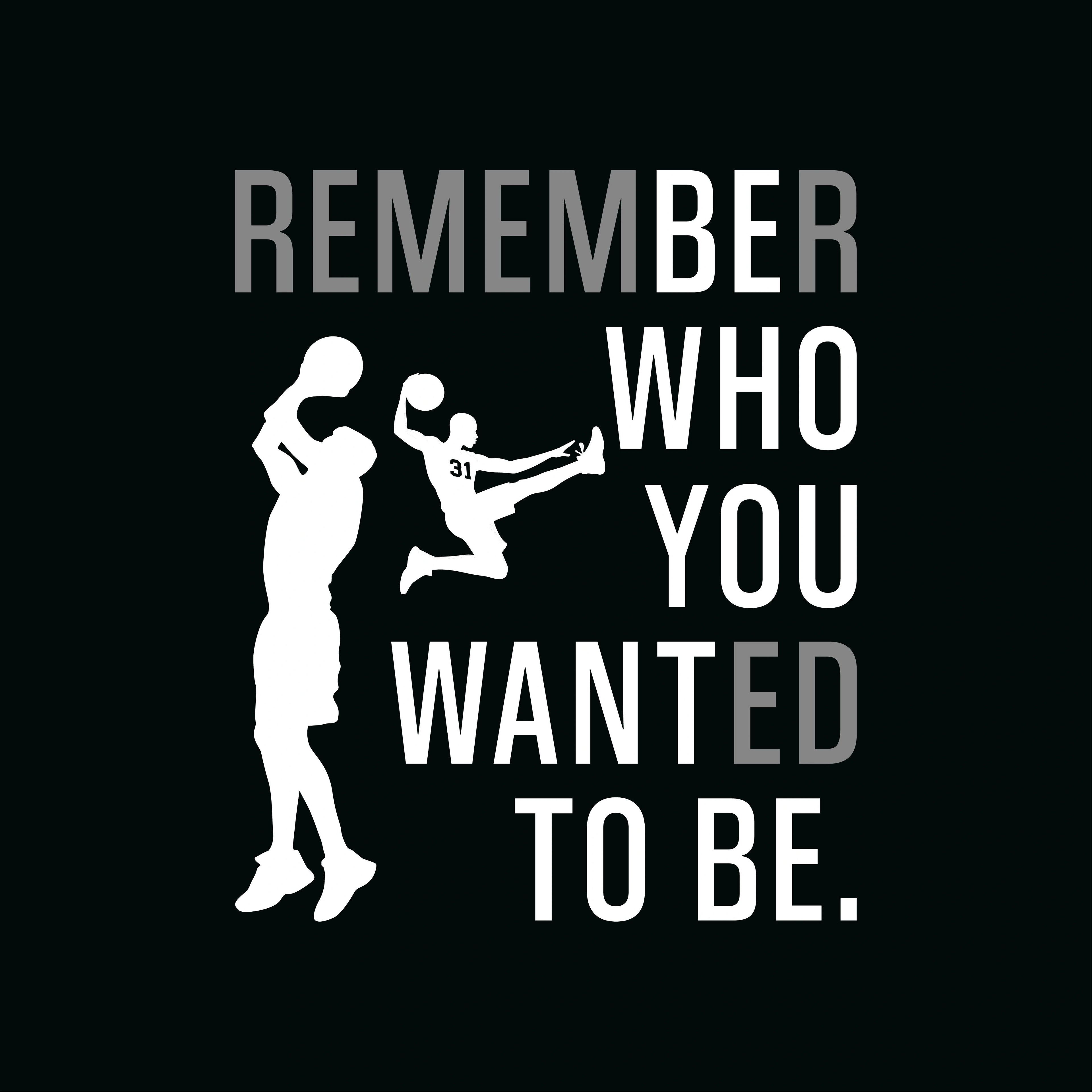 Redunk basketball T-shirt with "Remember Who You Wanted To Be" slogan, casual unisex fit, soft fabric, ideal for sports and everyday wear.